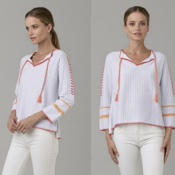 Lisa Todd Tops - Lisa Todd》" The Escape"Embroidered Popover Blouse